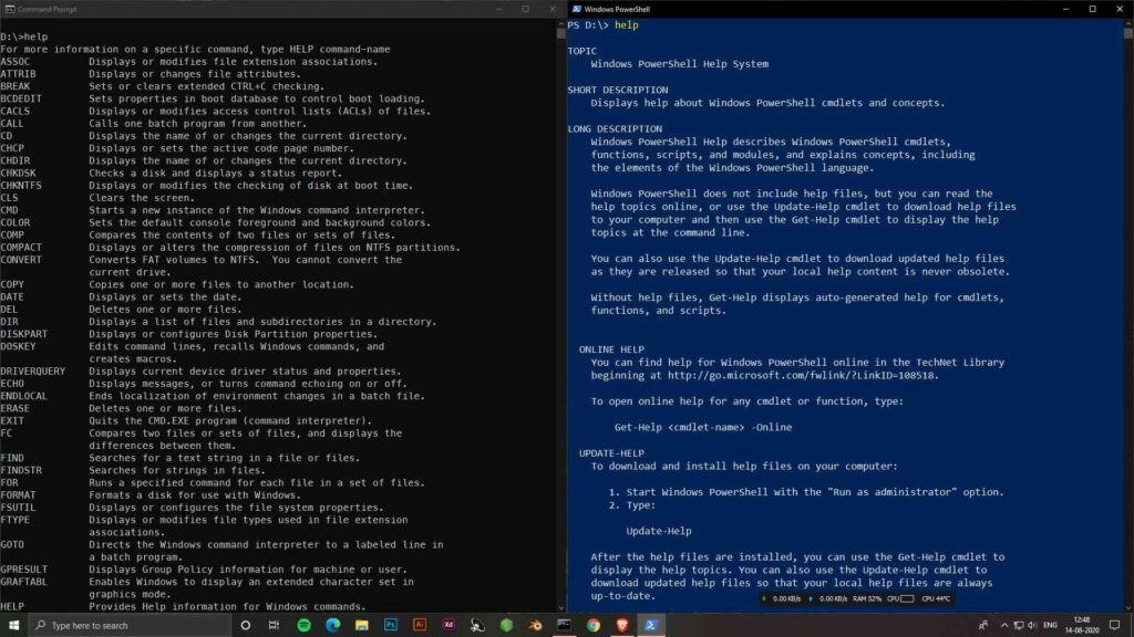 powershell vs cmd